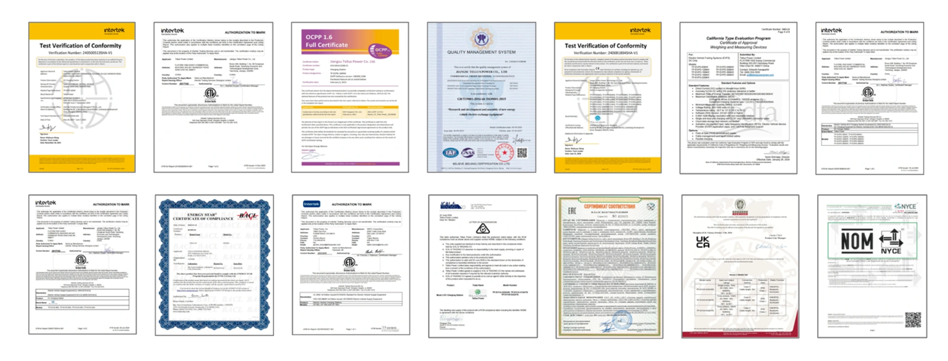 Certificações da Tellus Power